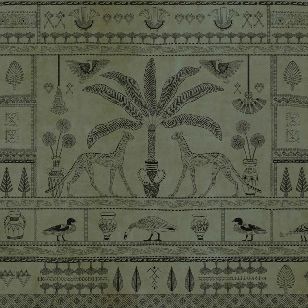 Tapet lavabil Asni Valley, Leaves, Coordonne cu un design exotic, inspirat din culturile antice.