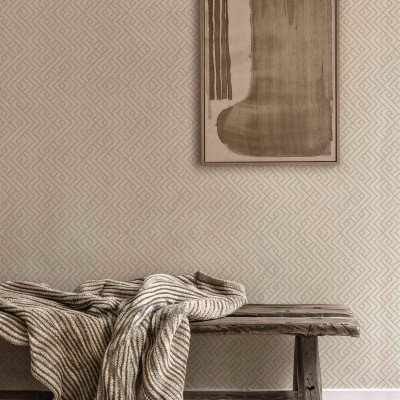 Tapet lavabil Interwoven, Cotton cu model geometric, intr-un decor minimalist