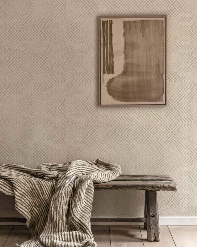 Tapet lavabil Interwoven, Cotton cu model geometric, intr-un decor minimalist