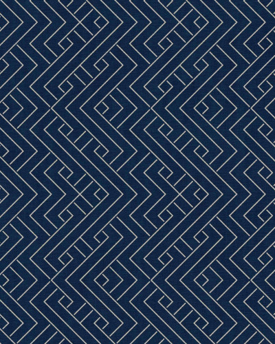 Tapet geometric cu linii aurii subtile pe un fundal albastru inchis