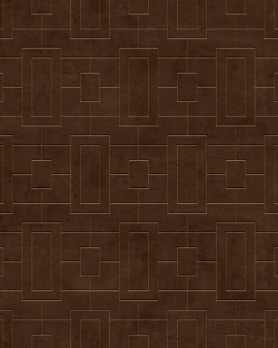 Tapet lavabil cu design geometric Fretwork Chocolate, maro închis