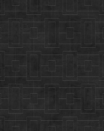 Tapet lavabil Fretwork, Slate, Coordonne, cu un design geometric minimalist, in gri antracit.