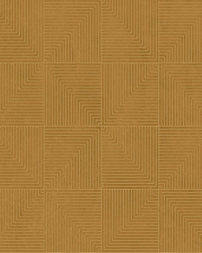 Tapet lavabil cu design geometric modern, culoare Curry calda si bogata