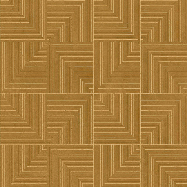 Tapet lavabil cu design geometric modern, culoare Curry calda si bogata