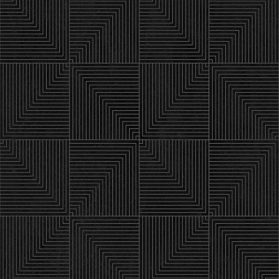 Tapet lavabil cu model geometric, gri închis, Tetragonal, Slate