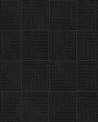 Tapet lavabil cu model geometric, gri închis, Tetragonal, Slate