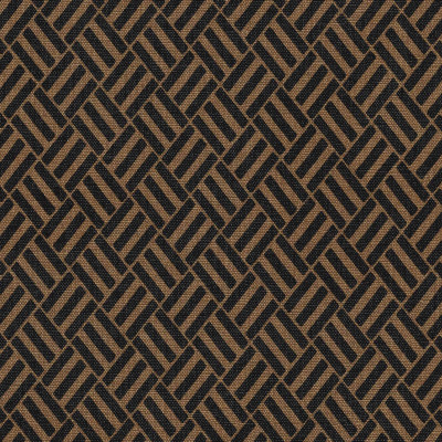 Tapet lavabil Crosshatch, Slate, cu un model geometric in nuante de negru si auriu, aplicat pe un perete intr-o camera de dining moderna.
