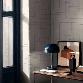 Tapet cu design geometric modern in camera amenajata