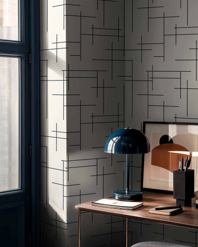 Tapet cu design geometric bleumarin