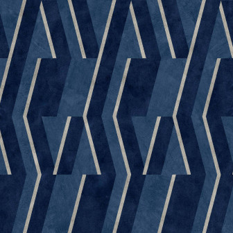 Tapet geometric albastru ultramarin
