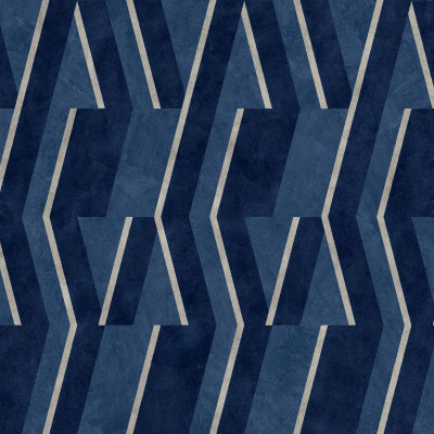 Tapet geometric albastru ultramarin