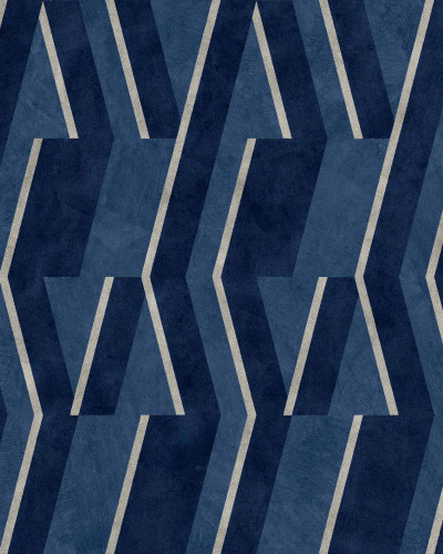 Tapet geometric albastru ultramarin