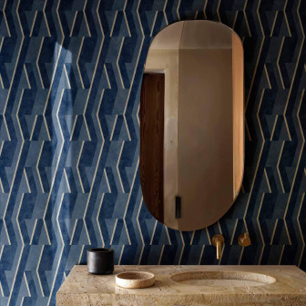 Tapet geometric albastru ultramarin