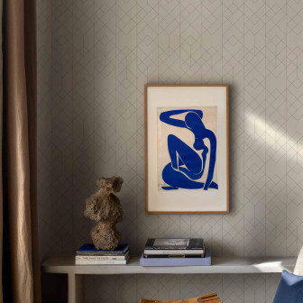 Tapet cu model geometric în living elegant