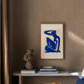 Tapet cu design geometric în nuanțe de maro