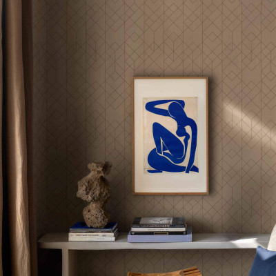 Tapet cu design geometric în nuanțe de maro