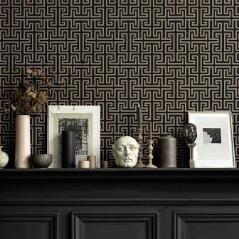 Tapet cu model labirint elegant, ideal pentru decorul interior