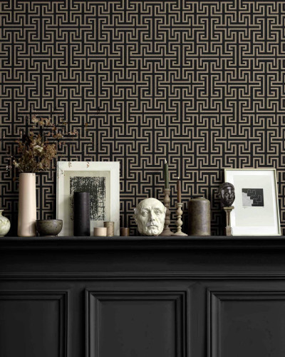 Tapet cu model labirint elegant, ideal pentru decorul interior