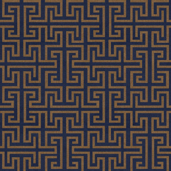 Tapet geometric ultramarin și auriu