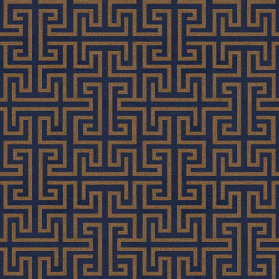 Tapet geometric ultramarin și auriu
