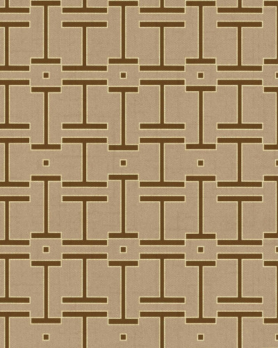 Tapet geometric bej în living