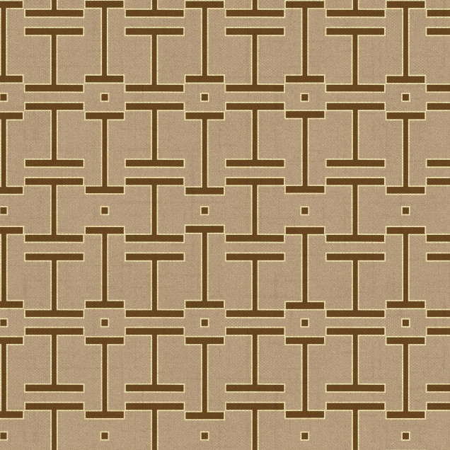 Tapet geometric bej în living