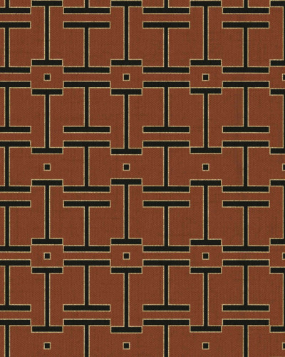 Tapet geometric maro în design interior modern