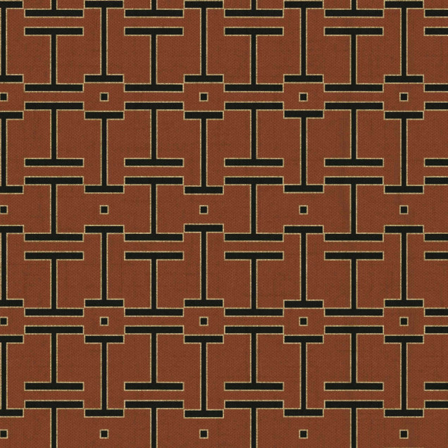 Tapet geometric maro în design interior modern