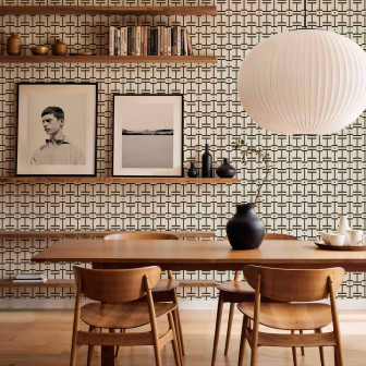 Tapet cu model grafic într-un interior modern