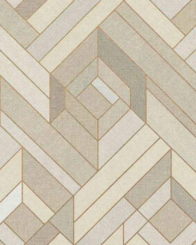 Tapet cu model geometric în dormitor