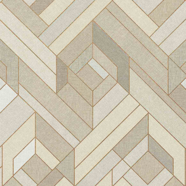 Tapet cu model geometric în dormitor