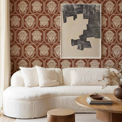 Tapet cu motive clasice într-un interior elegant