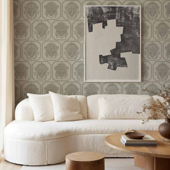 Tapet cu design artistic Tapet cu motive artistice într-un living modern