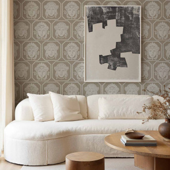 Tapet bej cu design clasic Tapet bej cu design clasic într-un interior elegant