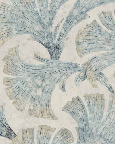 Tapet cu design floral albastru, ideal pentru decorarea interioară