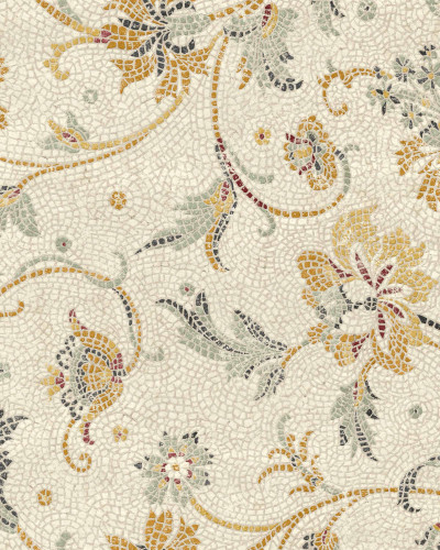 Tapet floral cu aspect mozaic