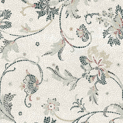 Tapet floral cu aspect de mozaic delicat