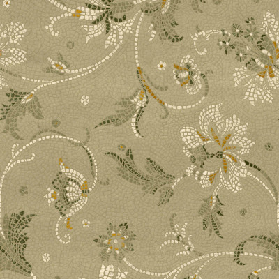 Tapet floral cu motive delicate pe fundal verde pal