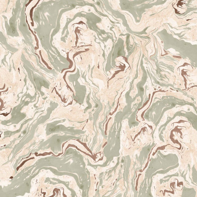 Tapet cu design marmorat în tonuri de matcha într-o sufragerie modernă