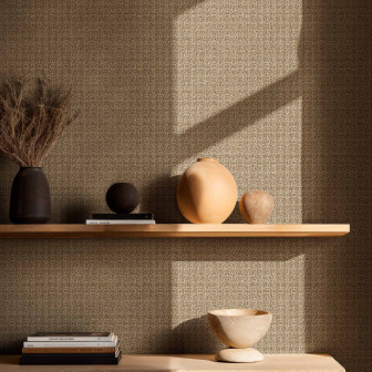 Tapet geometric pentru design interior Tapet geometric maro cu model subtil