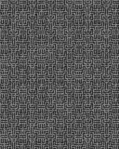 Tapet geometric negru și gri într-un decor interior cu elemente decorative
