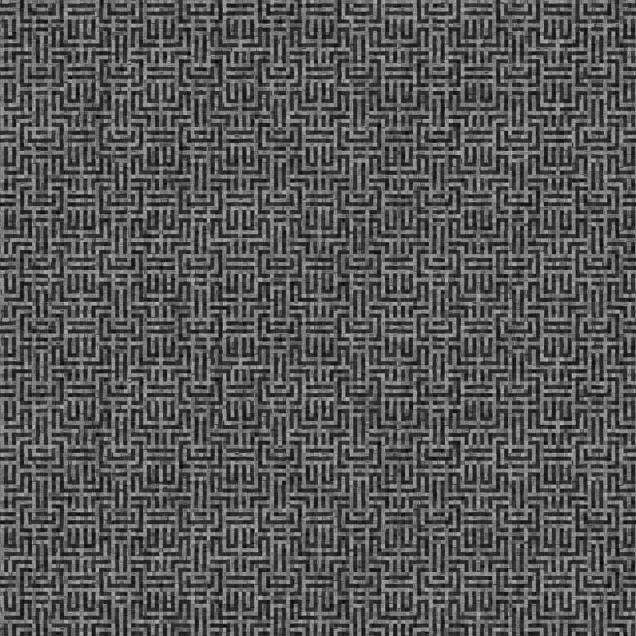 Tapet geometric negru și gri într-un decor interior cu elemente decorative