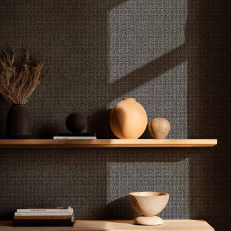 Tapet Geometricum Coal Coordonne Tapet geometric negru și gri într-un decor interior cu elemente decorative