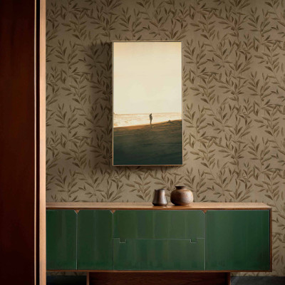 Tapet floral maro cu design elegant în interior
