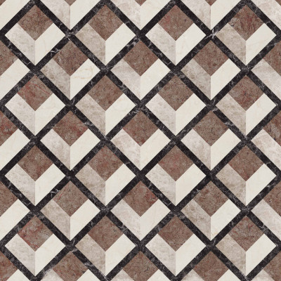 Tapet geometric maro in baie