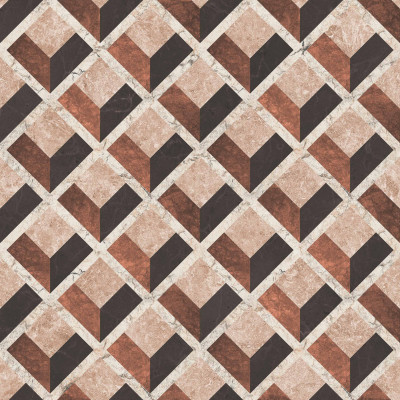 Tapet cu model geometric în baie, design interior modern
