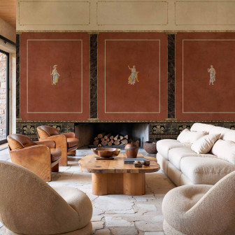 Tapet cu design clasic într-un living elegant
