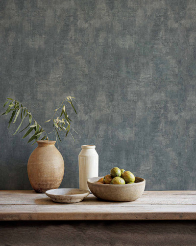 Tapet texturat albastru-gri, design interior