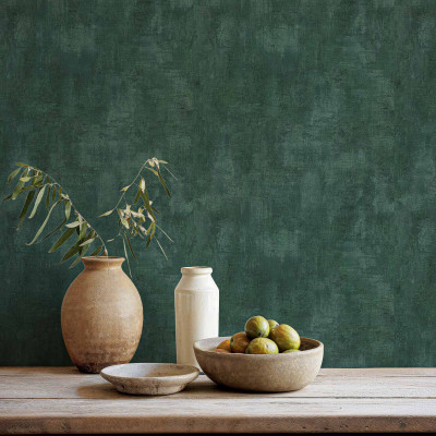 Tapet texturat verde profund, ambient rustic