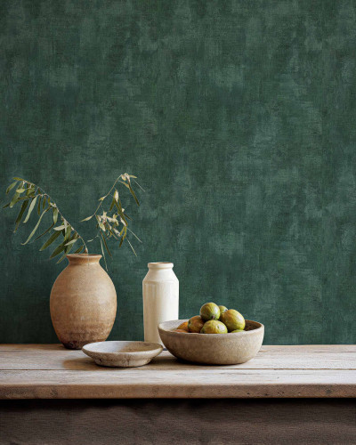 Tapet texturat verde profund, ambient rustic